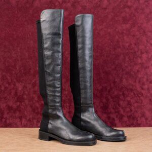 Stuart Weitzman Wmn 5050 Collection Dress Black Leather stretch OTK Boots 6.5